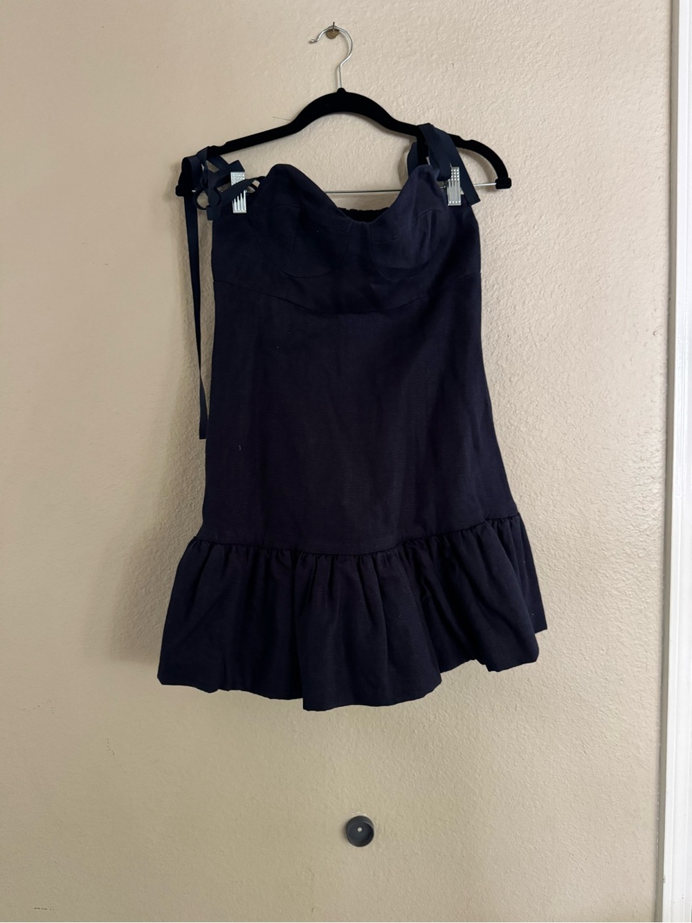 Women’s Navy Mini Dress with Ruffle Hem